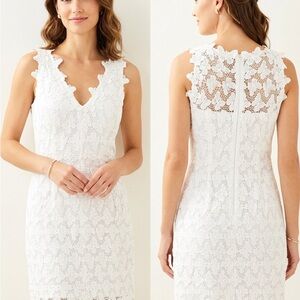 Elegant White Lace Sheath Dress new with tags Lilly Pulitzer size 00